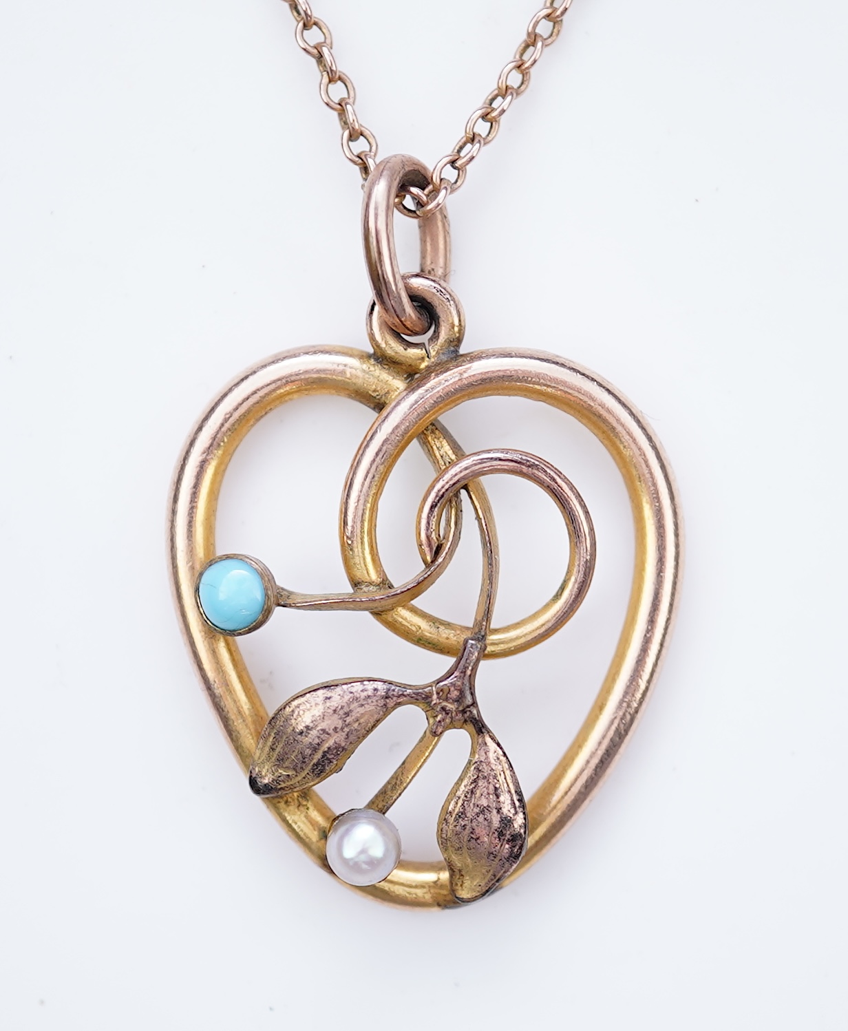 An Edwardian seed pearl and turquoise pendant, early 20th century